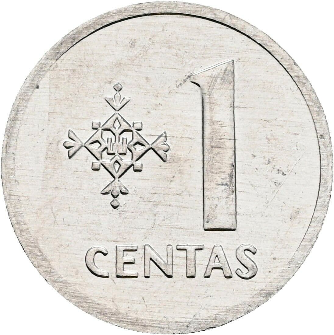 1 Centas 1991 – Vorderseite