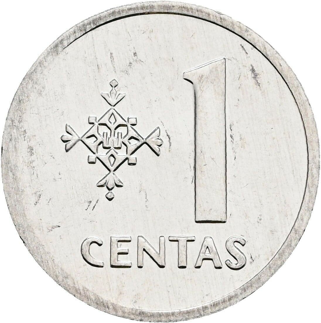 1 Centas 1991 – Vorderseite