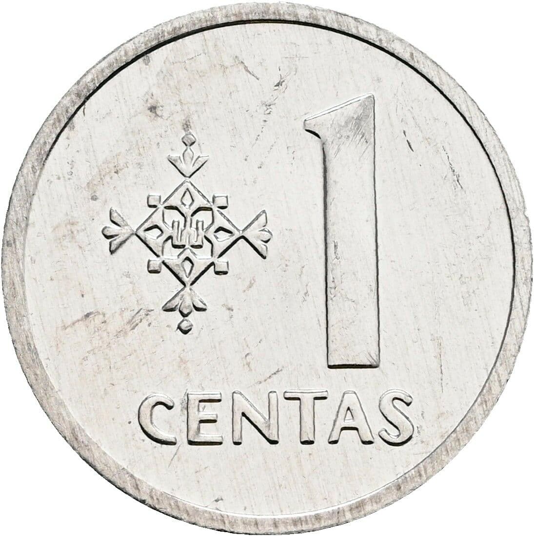 1 Centas 1991 – Vorderseite