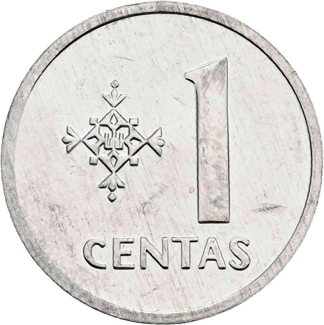 1 Centas 1991 – Vorderseite