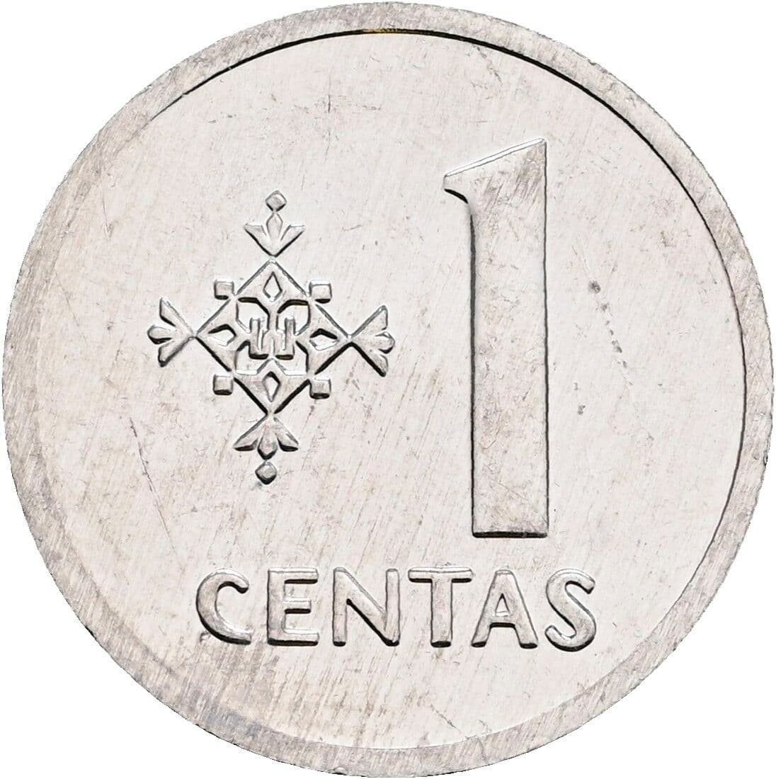1 Centas 1991 – Vorderseite