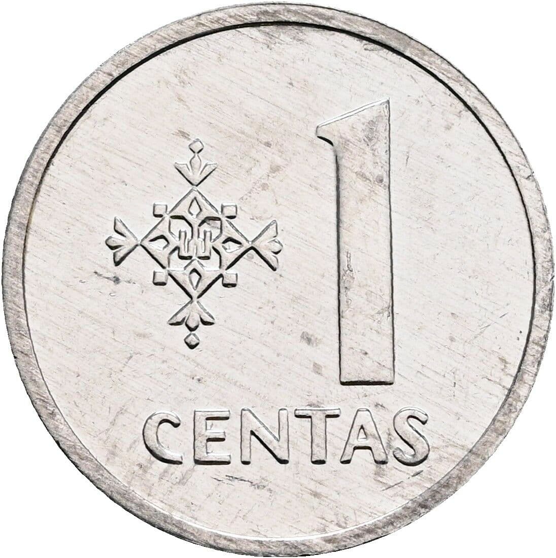 1 Centas 1991 – Vorderseite