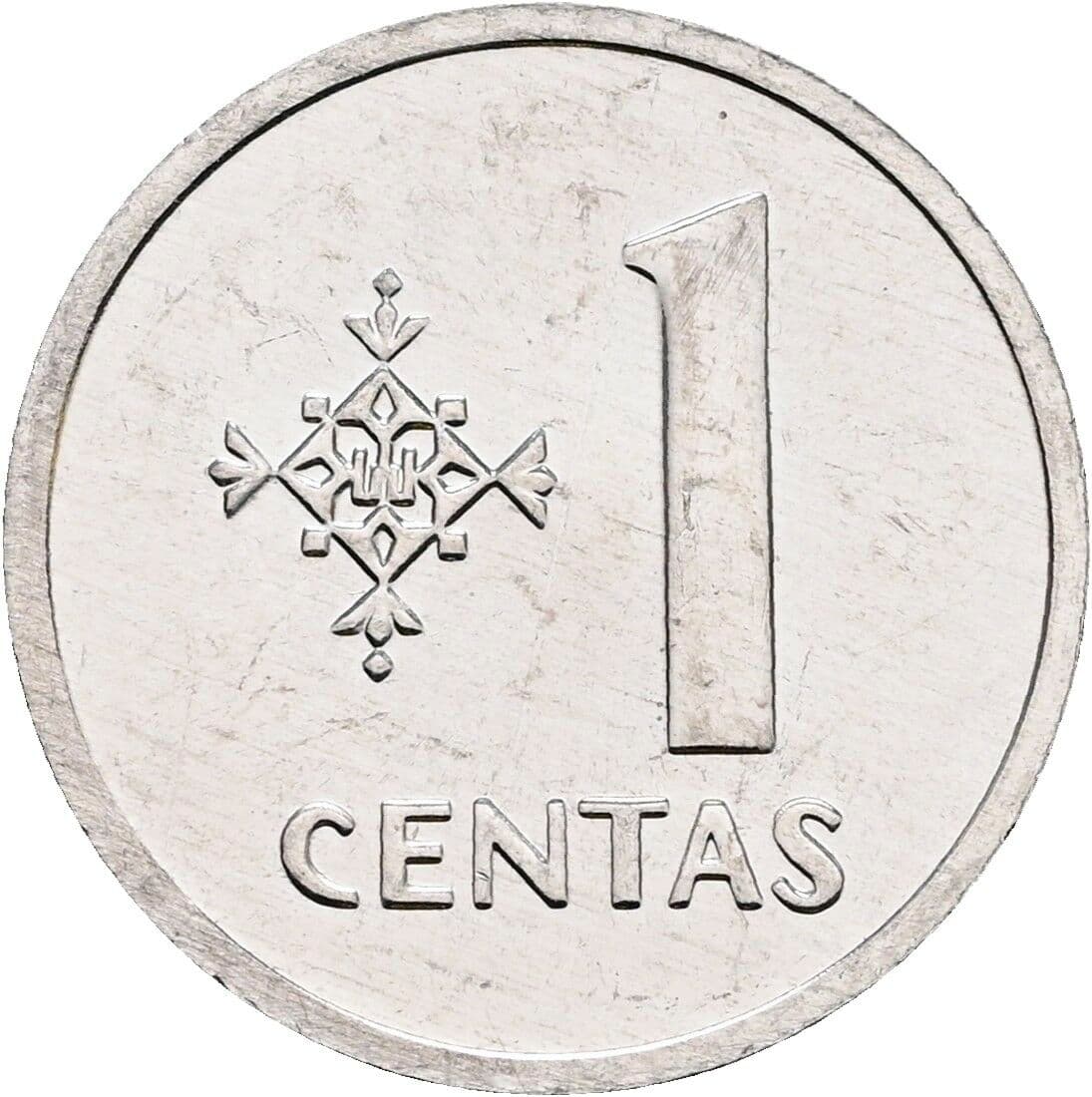 1 Centas 1991 – Vorderseite