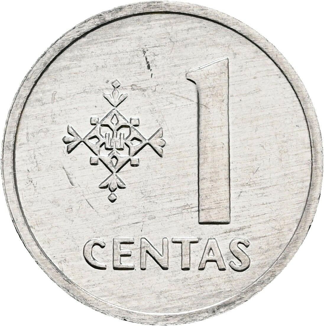 1 Centas 1991 – Vorderseite