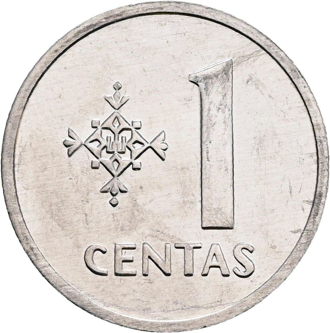 1 Centas 1991 – Vorderseite