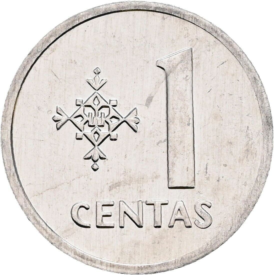 1 Centas 1991 – Vorderseite