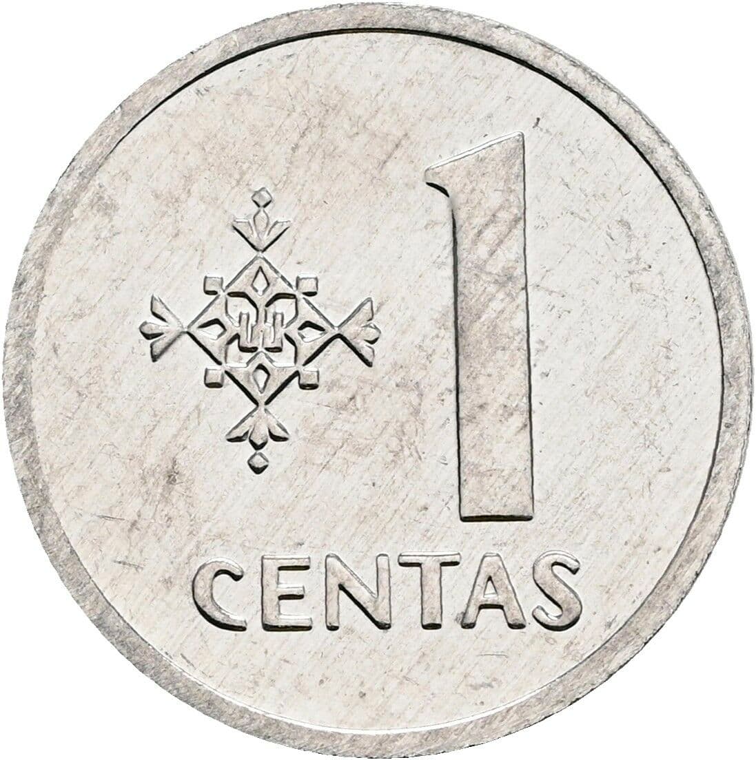 1 Centas 1991 – Vorderseite