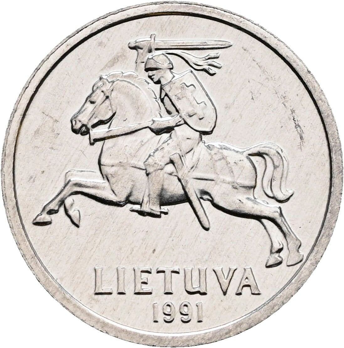 1 Centas 1991 – Rückseite