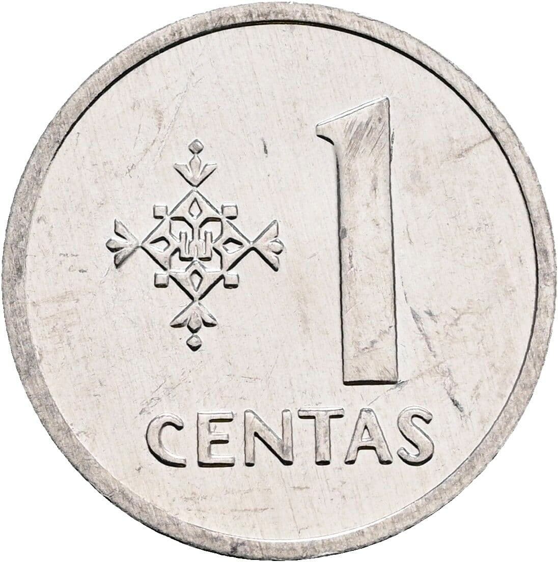 1 Centas 1991 – Vorderseite