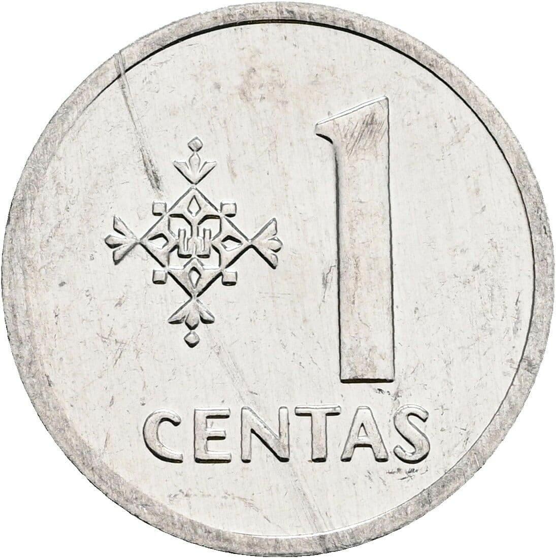 1 Centas 1991 – Vorderseite