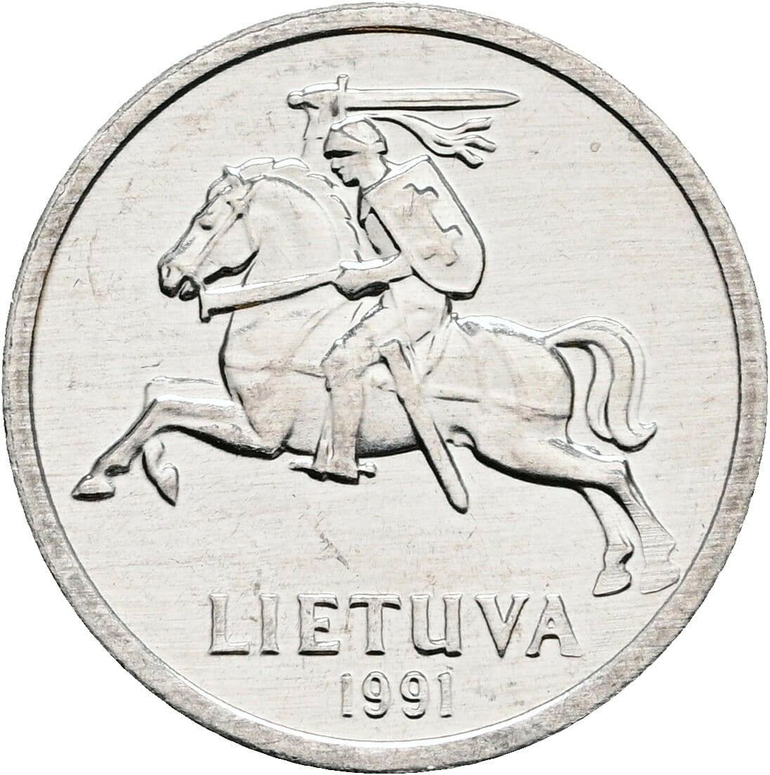1 Centas 1991 – Rückseite