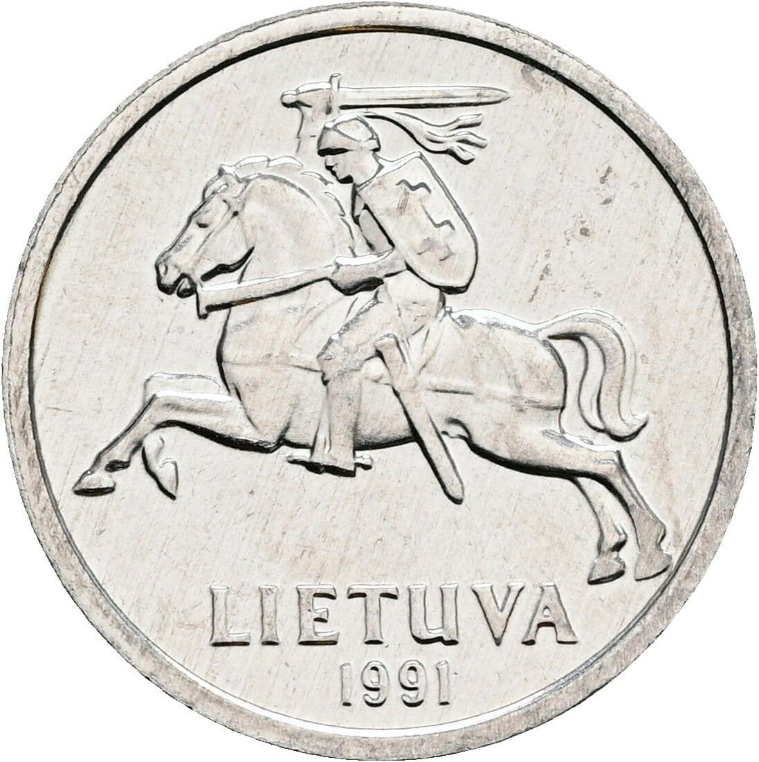 1 Centas 1991 – Rückseite
