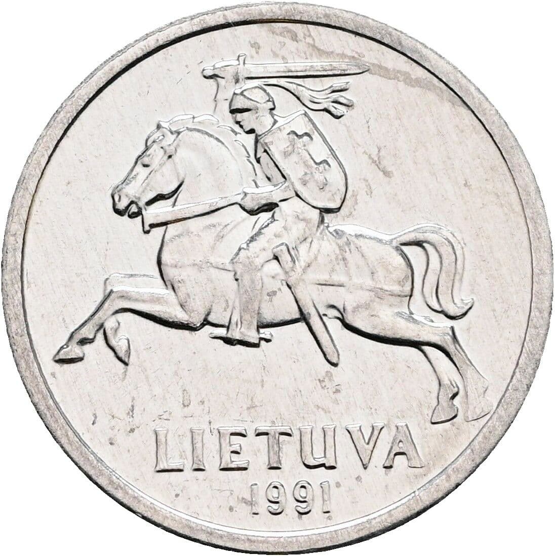 1 Centas 1991 – Rückseite