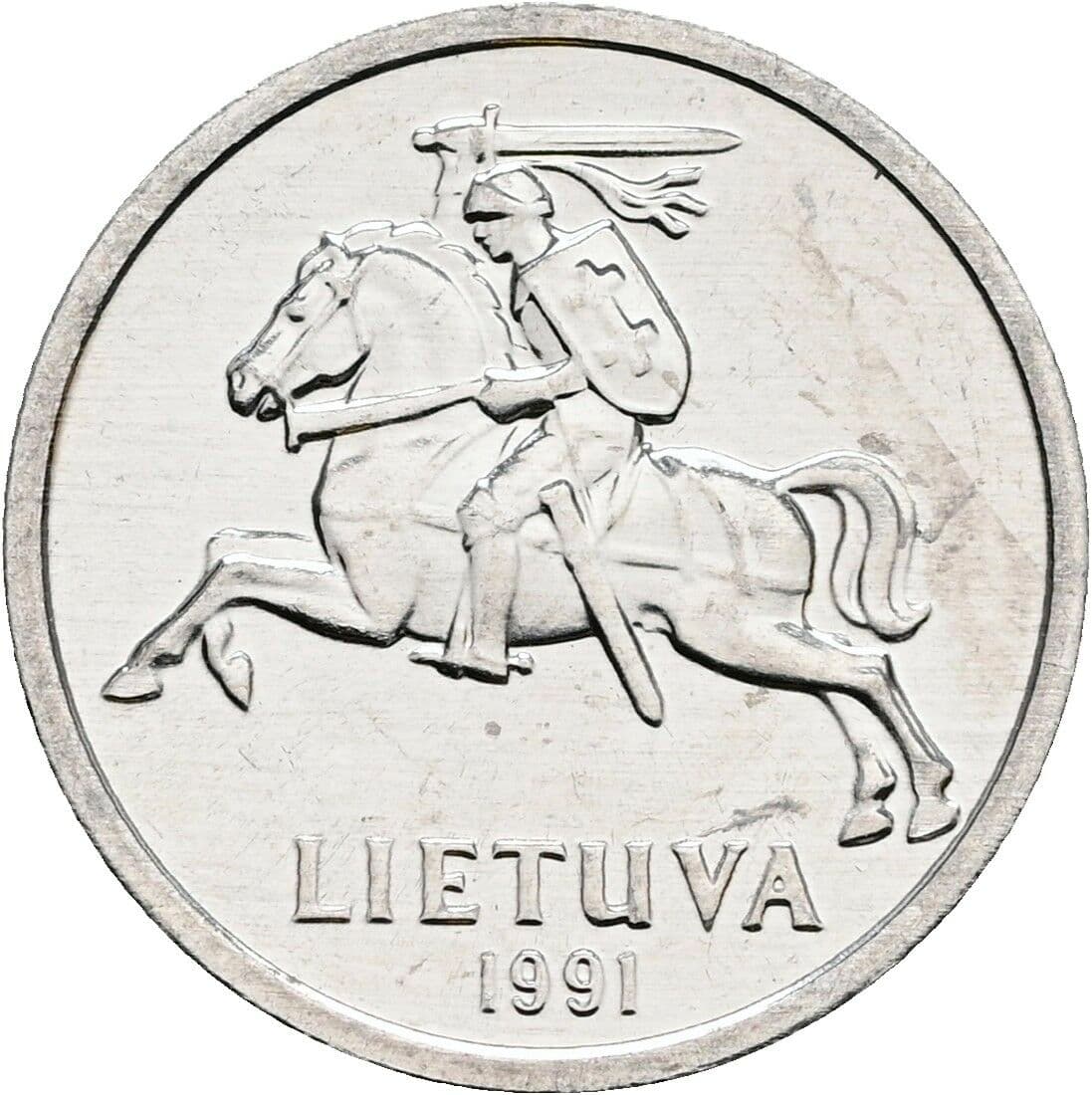 1 Centas 1991 – Rückseite