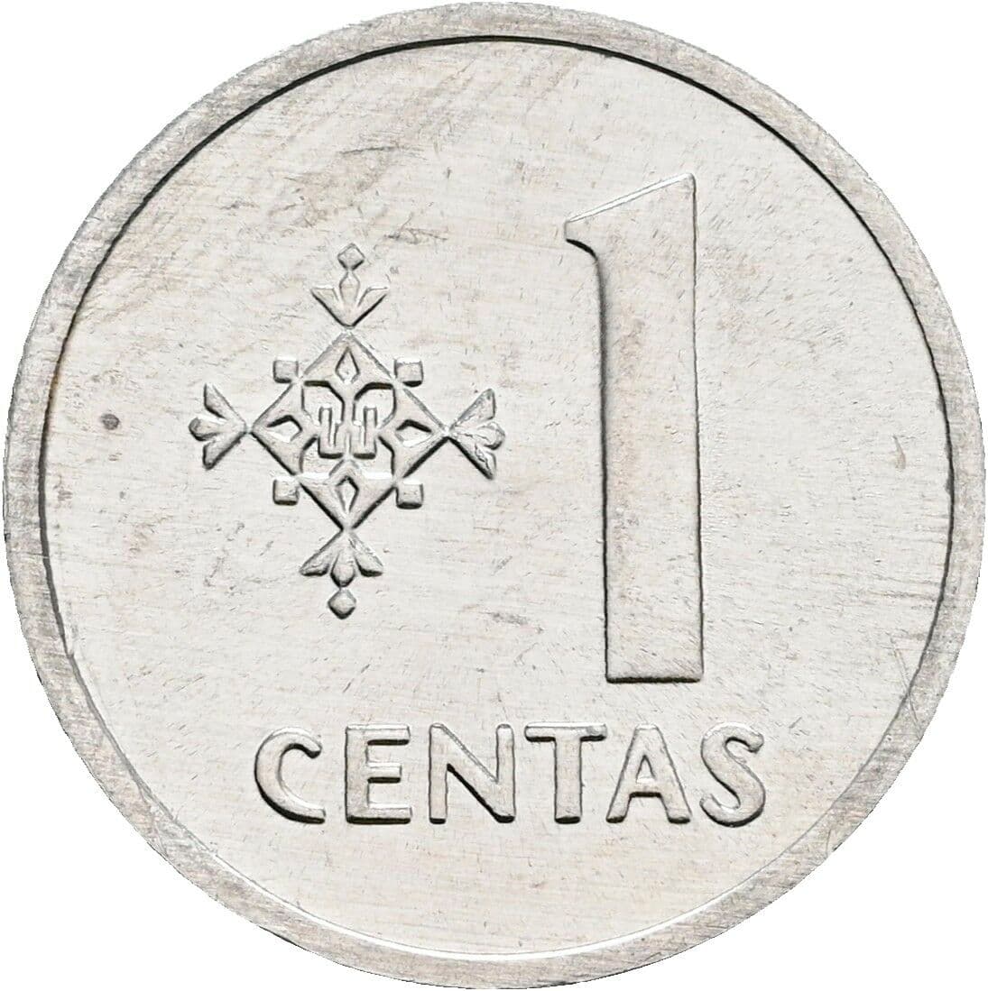 1 Centas 1991 – Vorderseite
