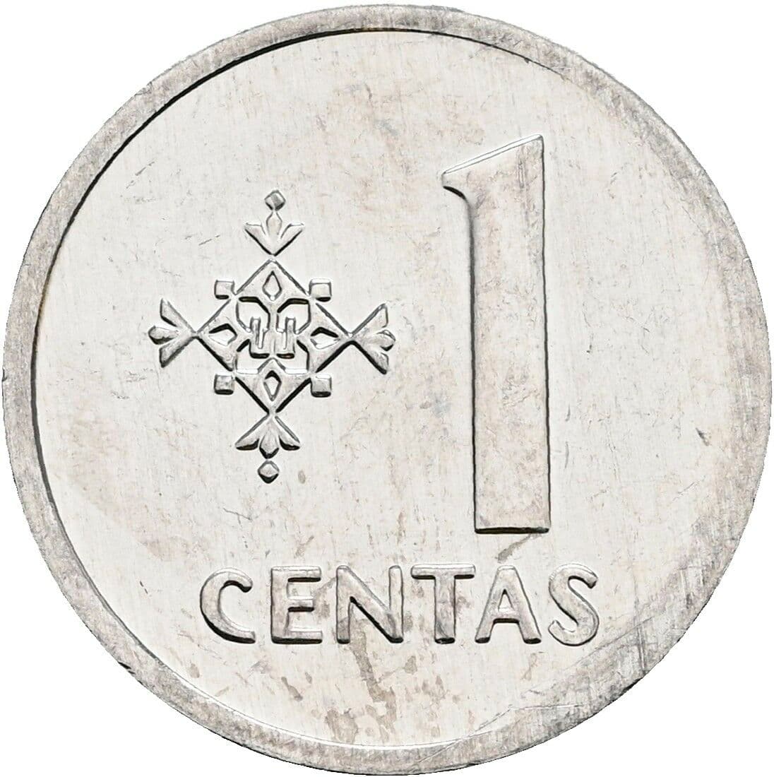 1 Centas 1991 – Vorderseite