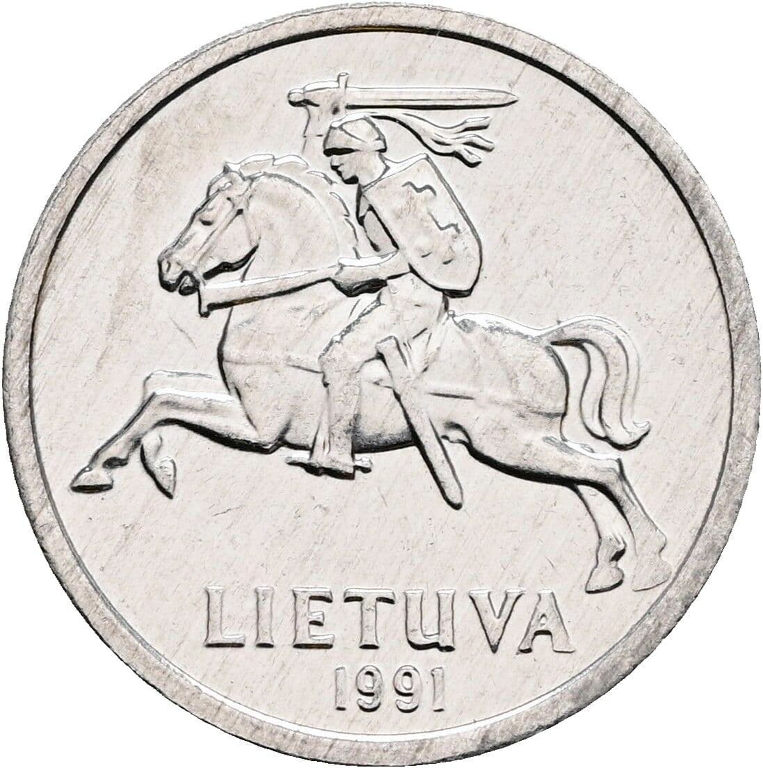1 Centas 1991 – Rückseite
