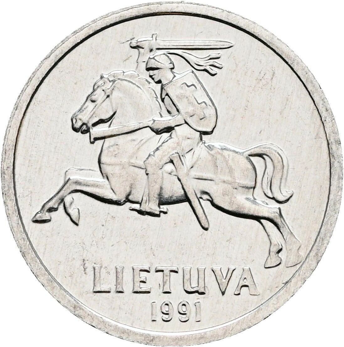 1 Centas 1991 – Rückseite