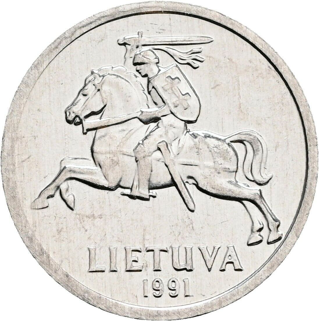 1 Centas 1991 – Rückseite