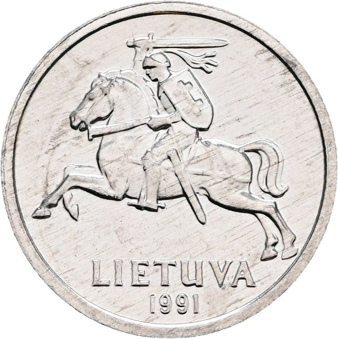 1 Centas 1991 – Rückseite