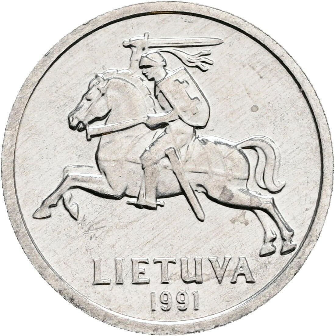 1 Centas 1991 – Rückseite