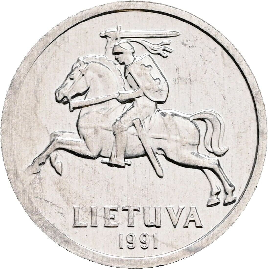 1 Centas 1991 – Rückseite