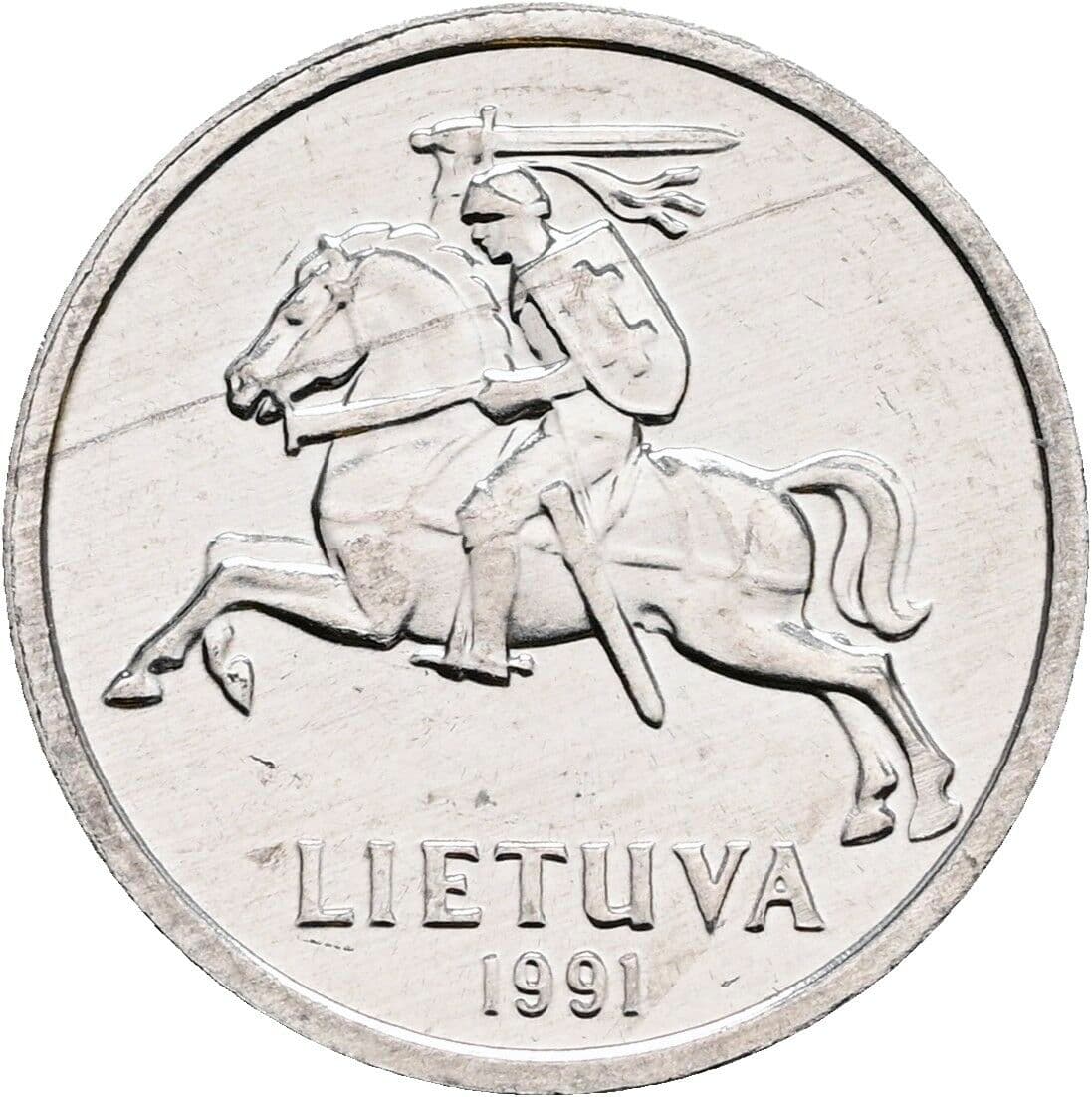 1 Centas 1991 – Rückseite