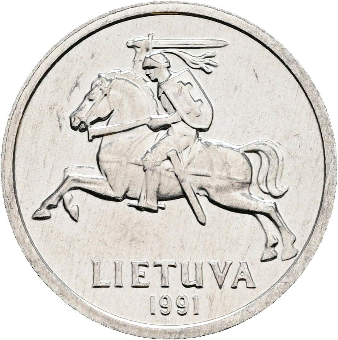 1 Centas 1991 – Rückseite