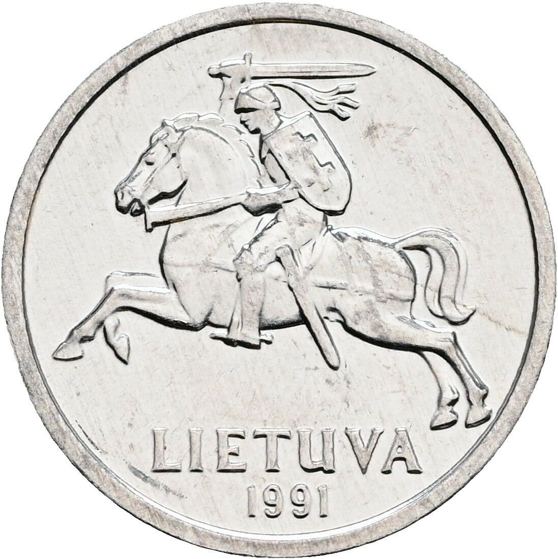 1 Centas 1991 – Rückseite