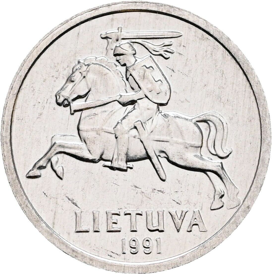 1 Centas 1991 – Rückseite