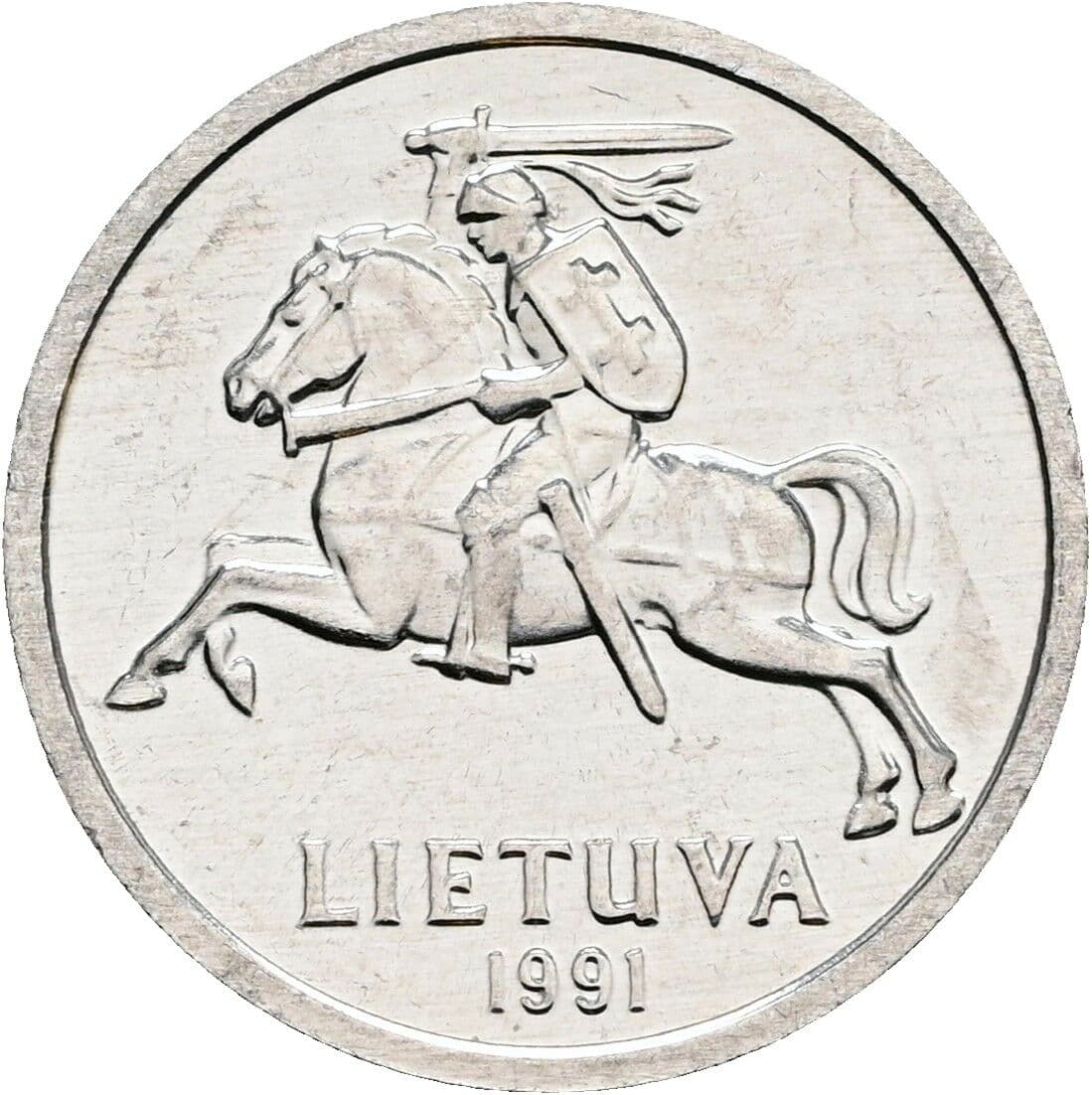 1 Centas 1991 – Rückseite