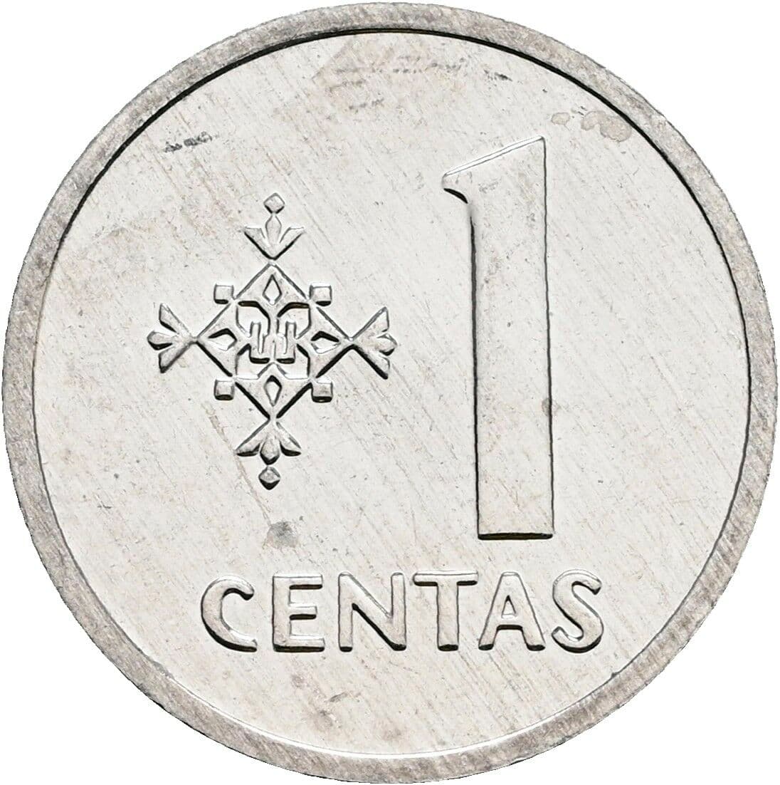 1 Centas 1991 – Vorderseite