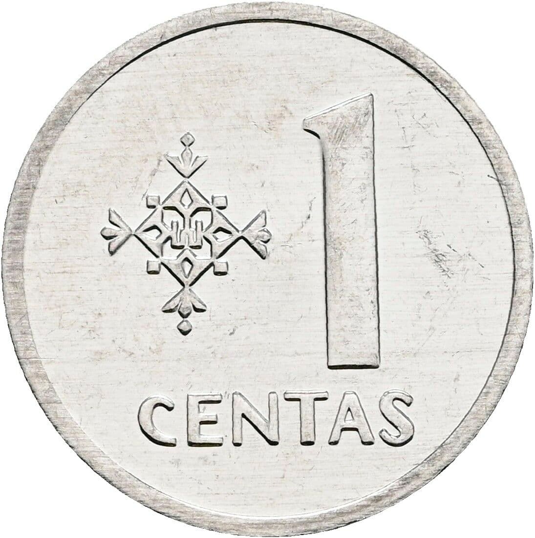 1 Centas 1991 – Vorderseite