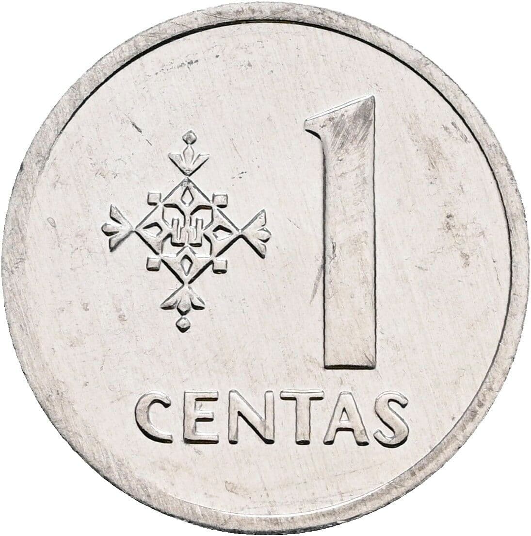 1 Centas 1991 – Vorderseite