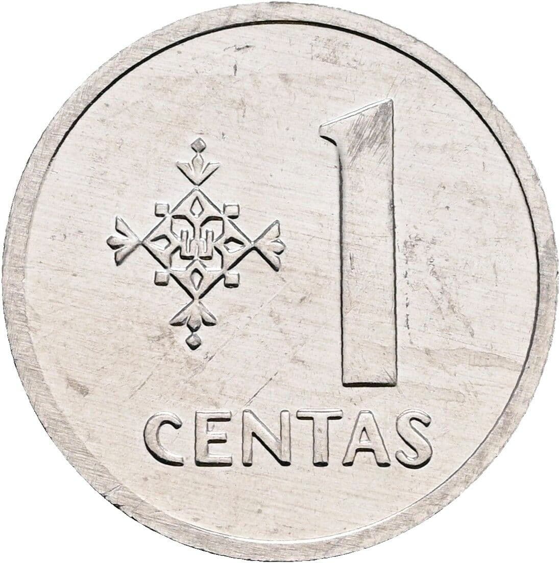 1 Centas 1991 – Vorderseite