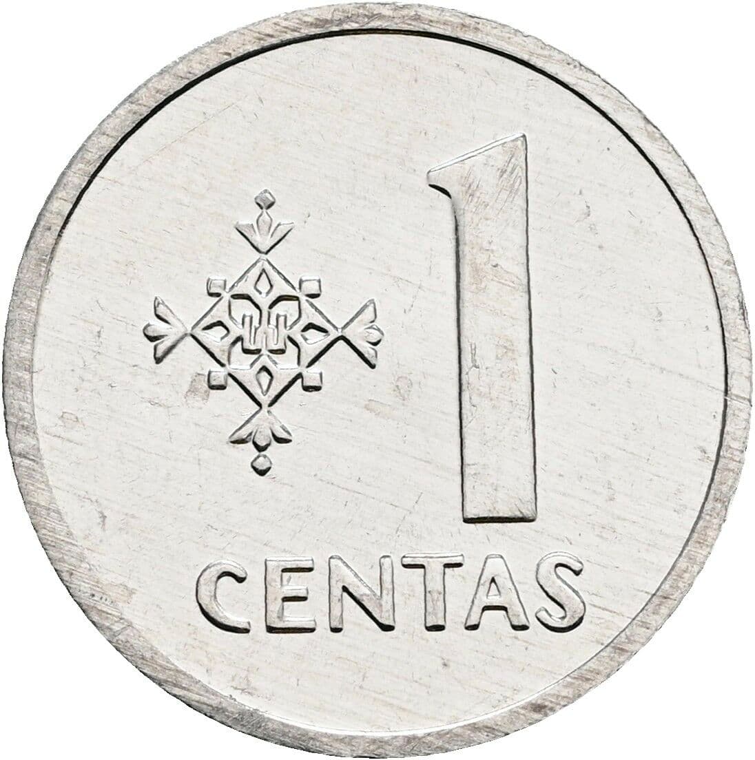 1 Centas 1991 – Vorderseite