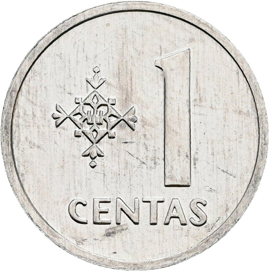 1 Centas 1991 – Vorderseite