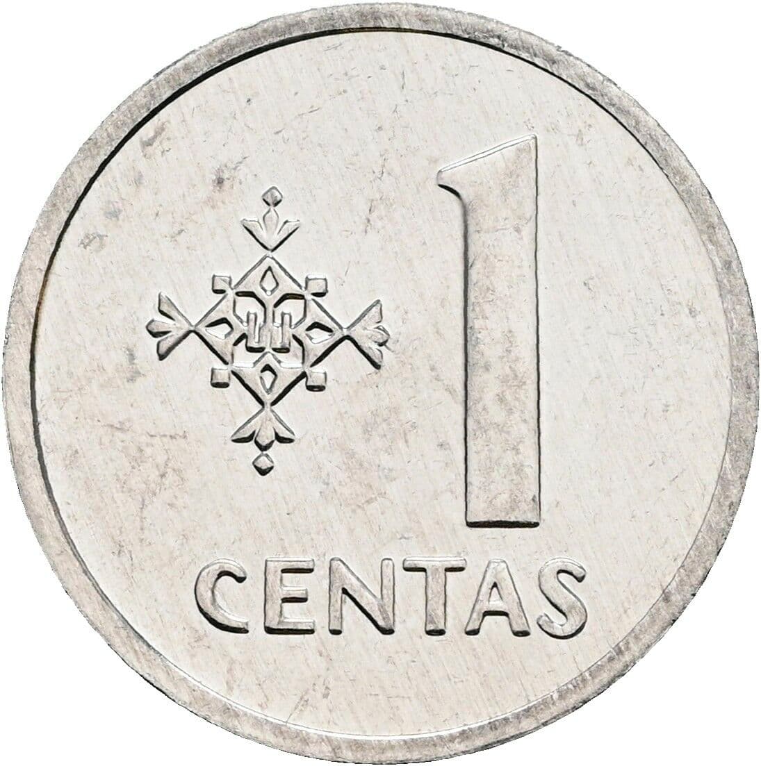 1 Centas 1991 – Vorderseite