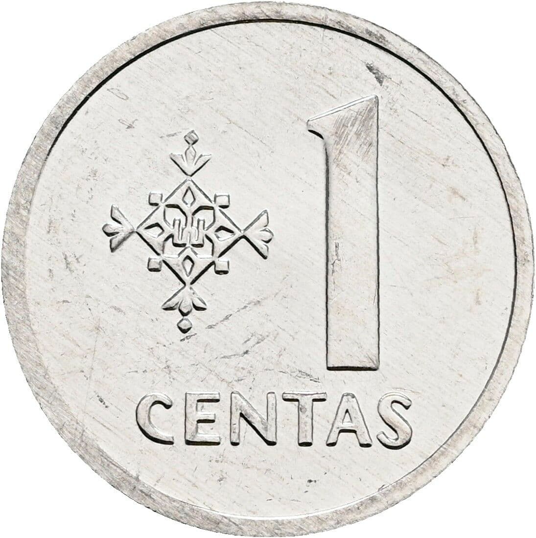 1 Centas 1991 – Vorderseite
