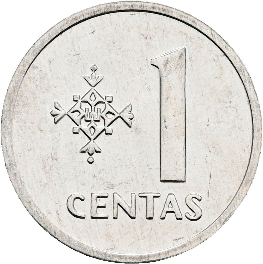1 Centas 1991 – Vorderseite