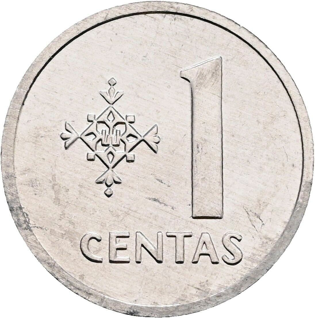 1 Centas 1991 – Vorderseite
