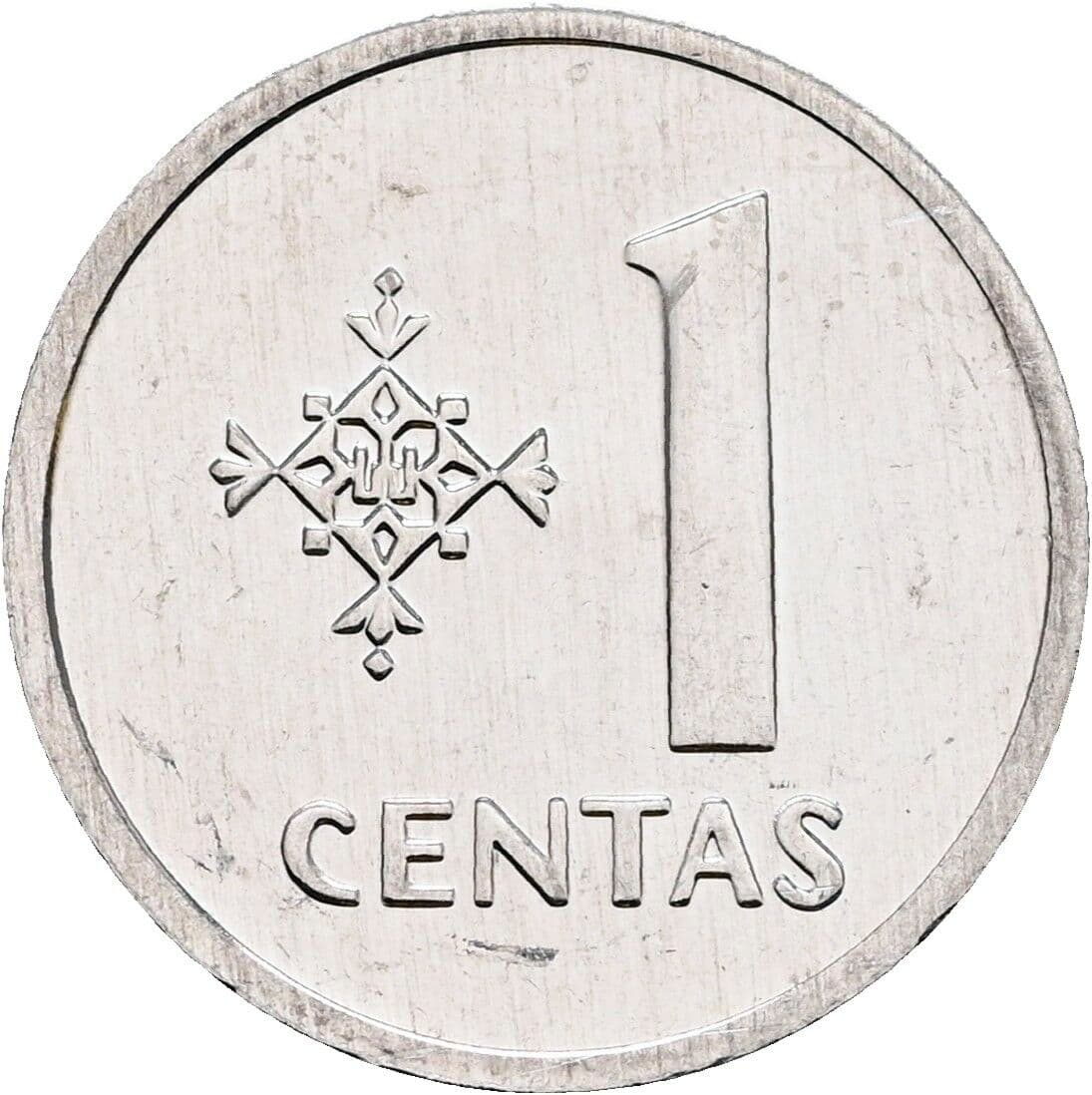 1 Centas 1991 – Vorderseite