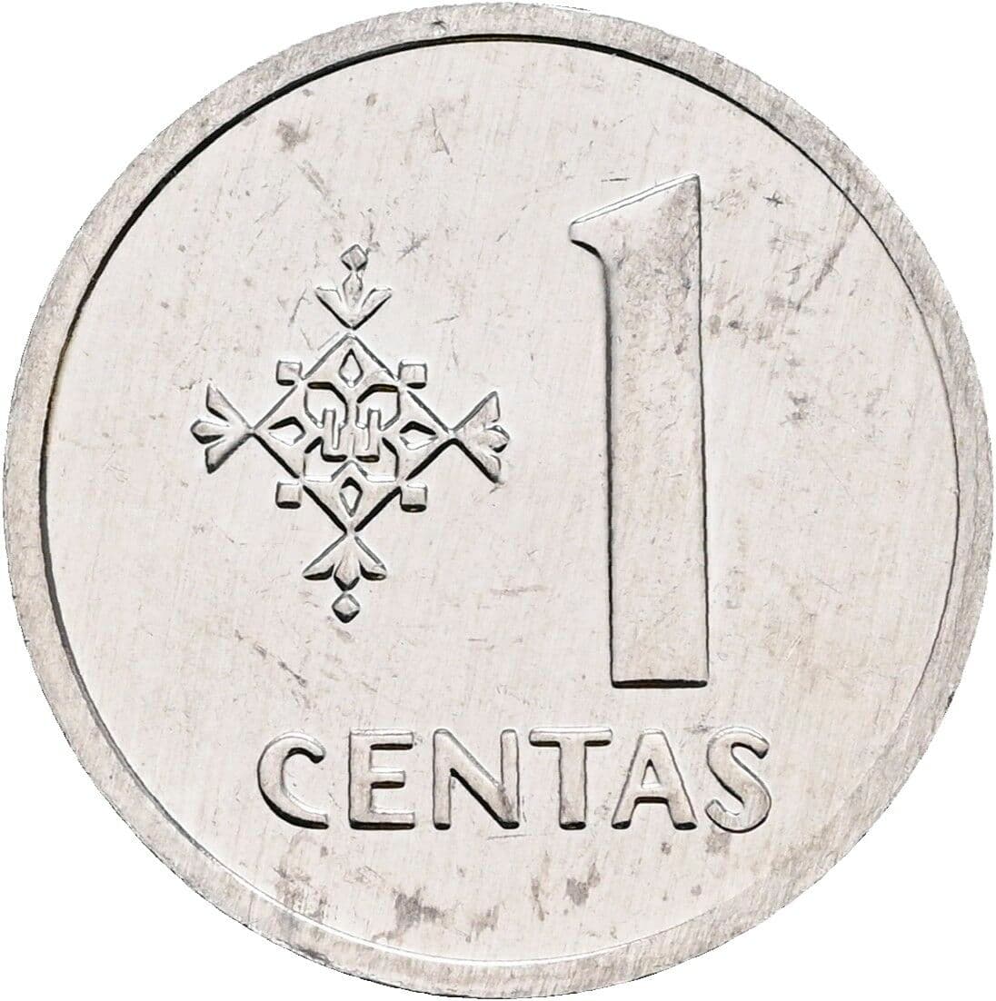 1 Centas 1991 – Vorderseite