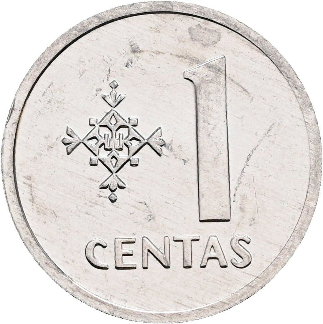 1 Centas 1991 – Vorderseite