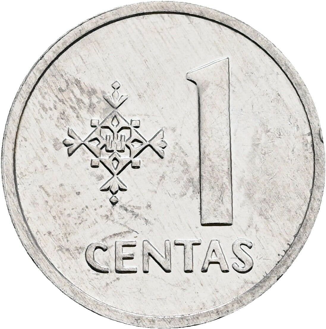 1 Centas 1991 – Vorderseite