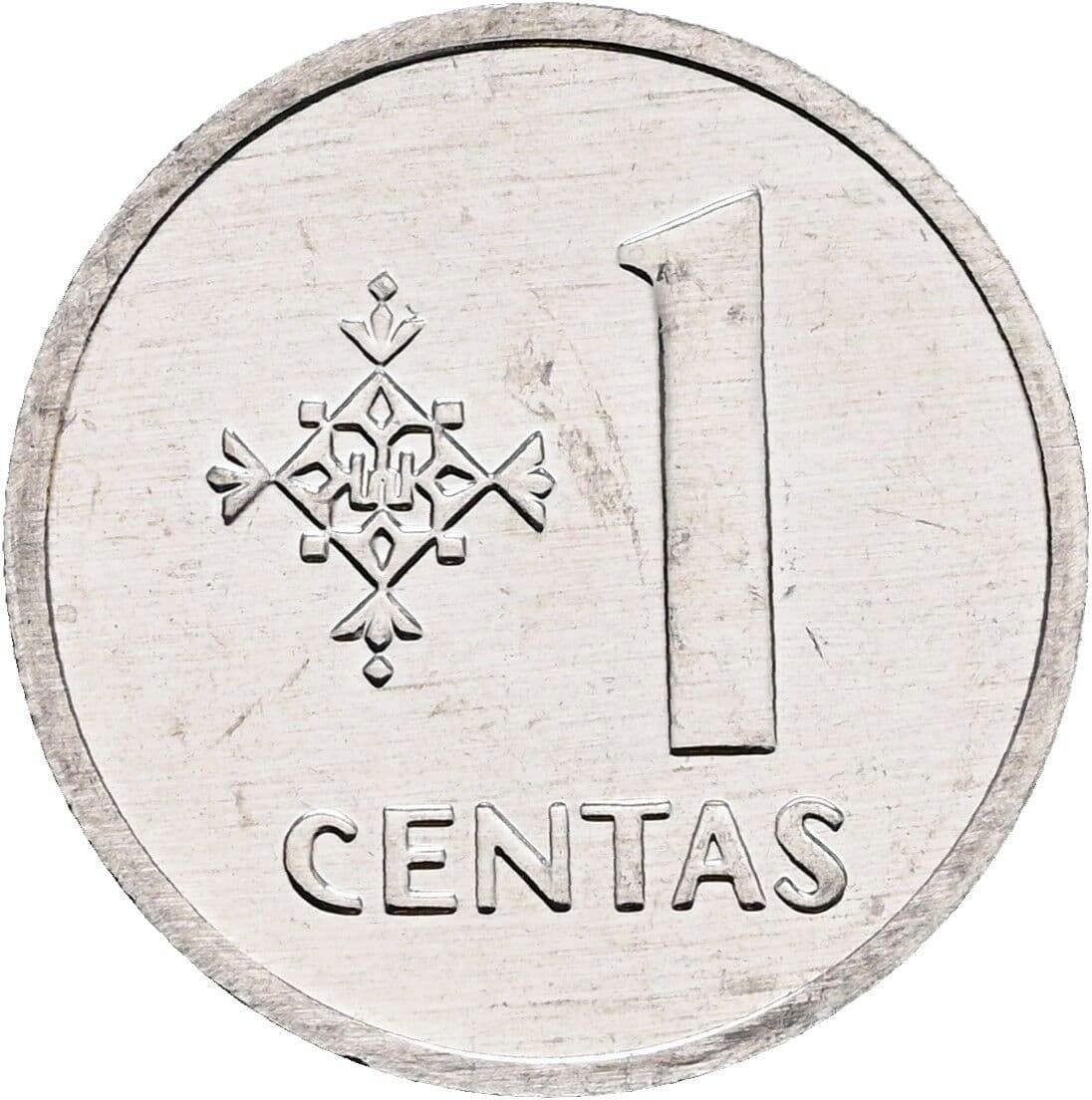 1 Centas 1991 – Vorderseite