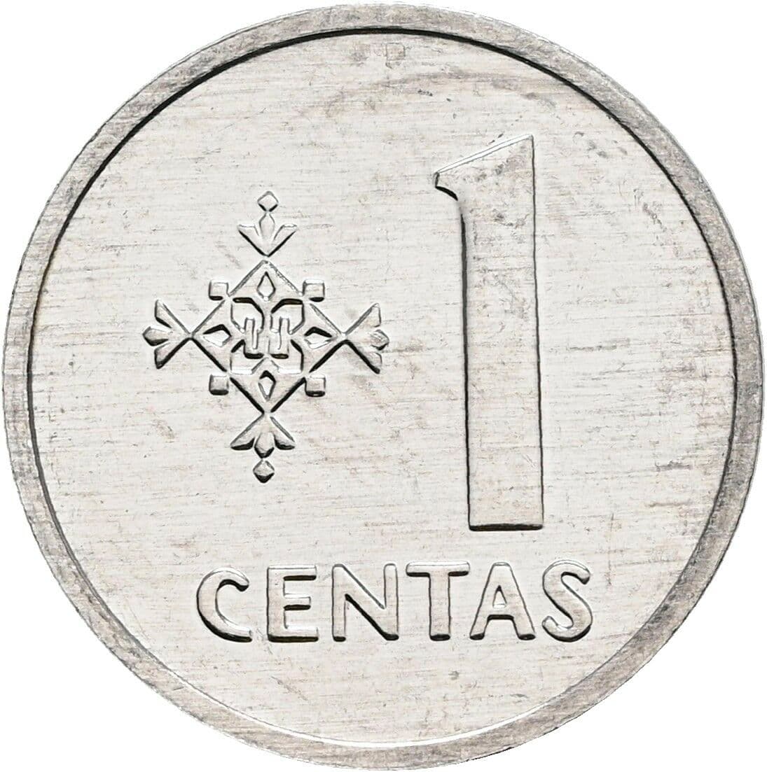 1 Centas 1991 – Vorderseite