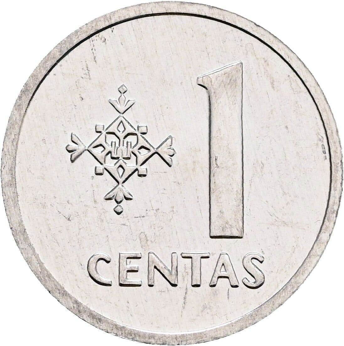 1 Centas 1991 – Vorderseite
