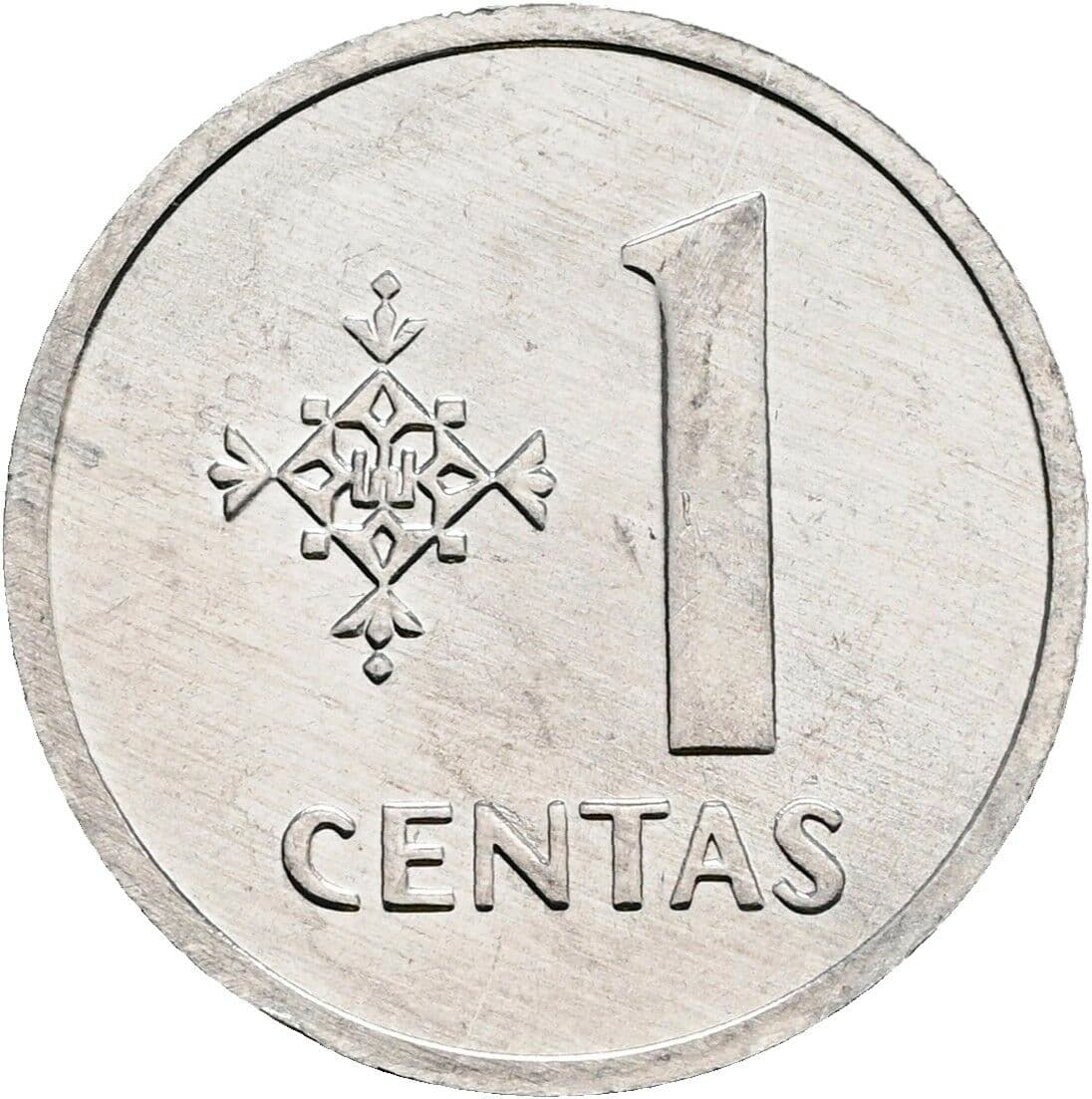 1 Centas 1991 – Vorderseite
