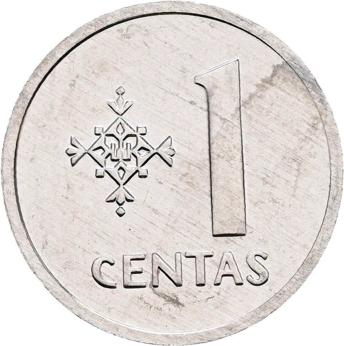 1 Centas 1991 – Vorderseite